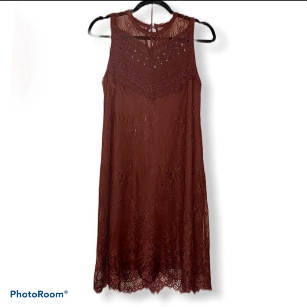 Sexy Maurices Burgundy Lace Sleeveless Dress Medium